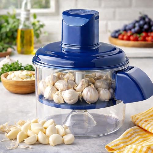 Image of Rechargeable Garlic Peeler Machine | Fruit & Vegetable Peeling | Gift for Wedding & Housewarming | Used for Cherry Tomato Amla, Potato | 50W, 5 Blade Design | Skin Remover for Home Kitchen