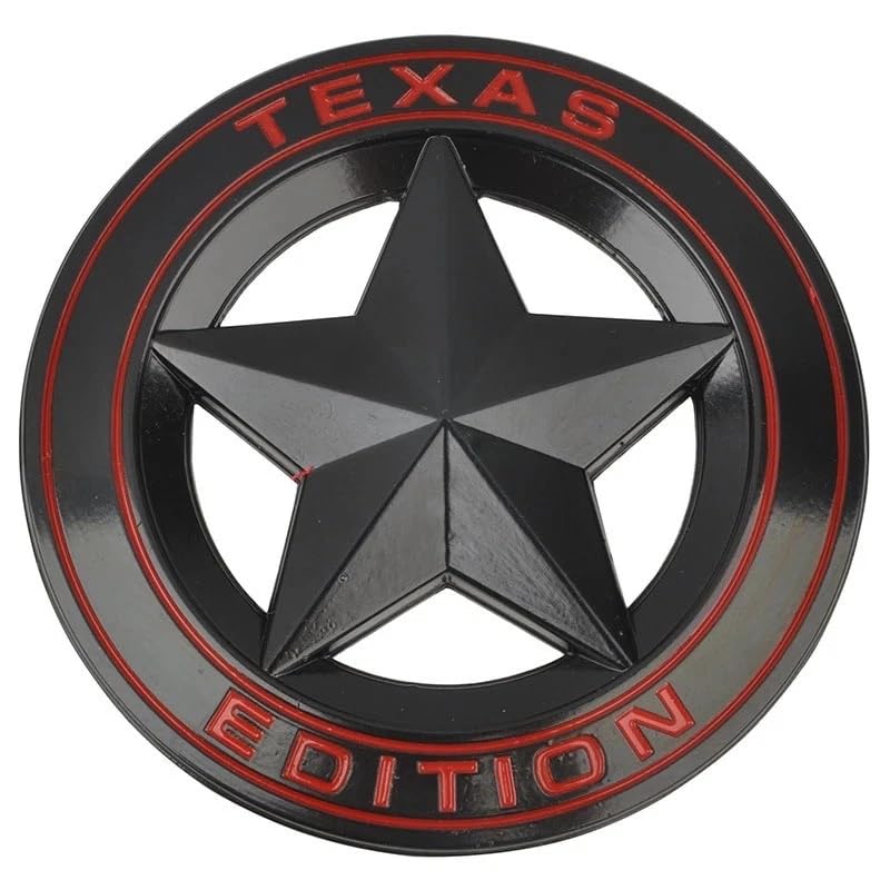 Image of VRT 3D Chrome Emblem Automotive Car, Bike Badges Logo Self Adhesive Sticker (Texas Edition, Black /Red)