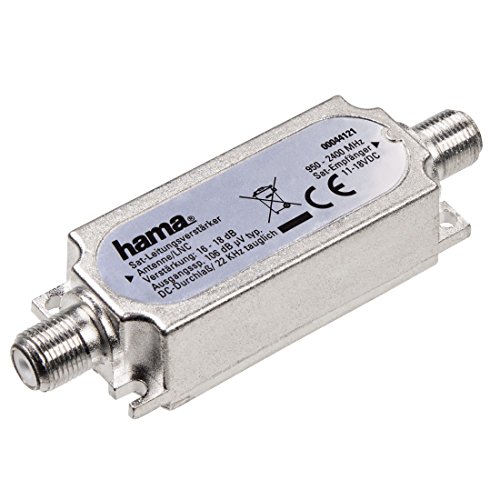 Hama 44121 - Amplificador de seal para equipos por satlite (950-2400 MHz, 16-23 dB), plateado