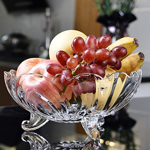 SROY Enterprise Crystal Touch Beautiful Designer 3 Leg Fruit Glass Bowl for Dining Table (Transparent)