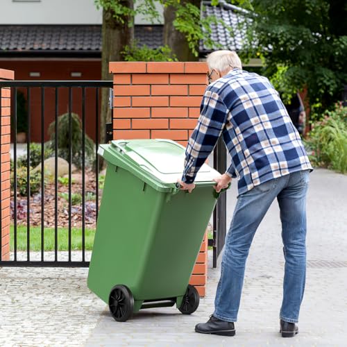 Image of Garbage can Wheels Replacement Small Rubber Wheels with 19.49In Hollow Shaft for Easy Trash can Mobility Quiet Operation for Home Office