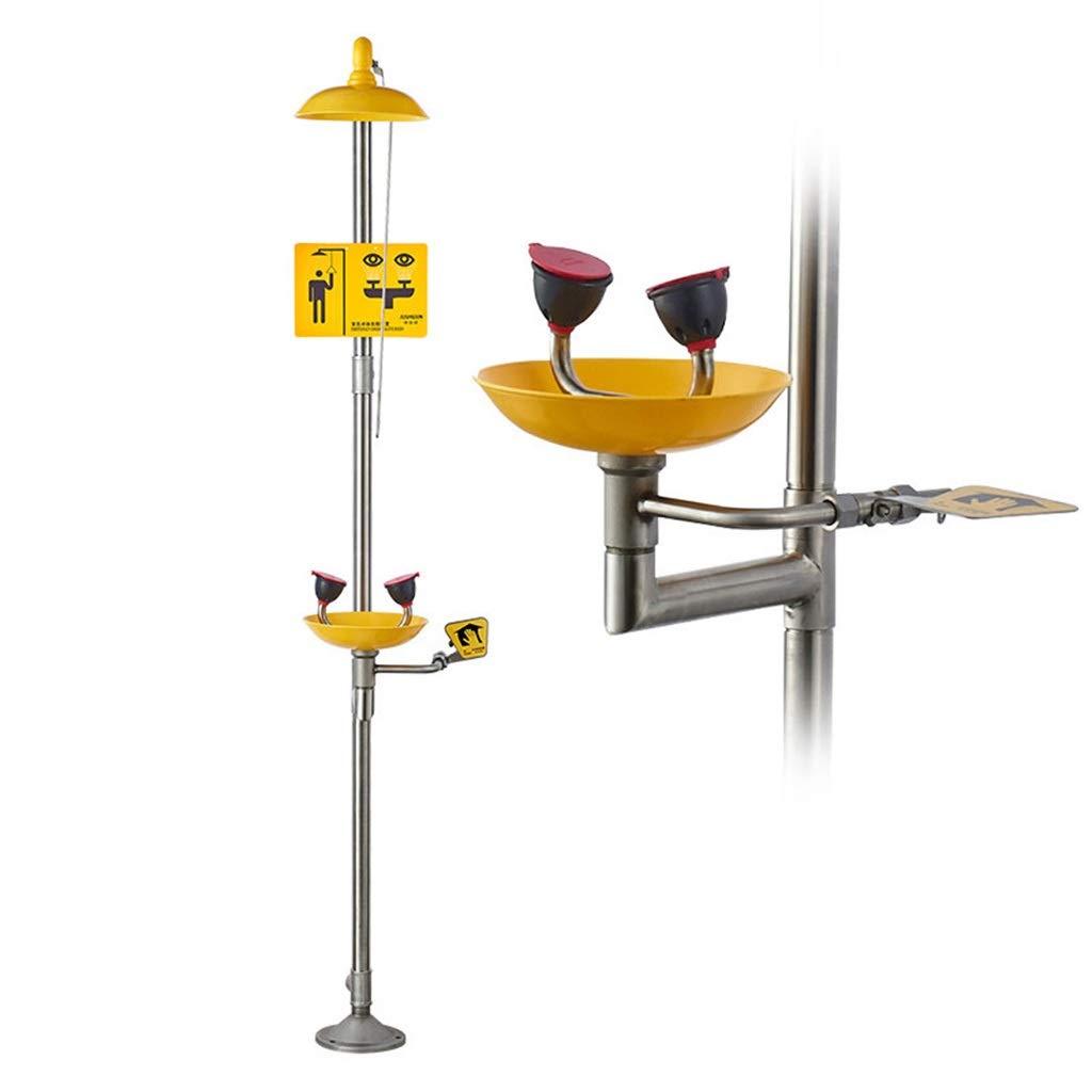 Estación De Ducha Lavaojos De Emergencia Combinada De Acero Inoxidable, Sistema De Ducha Lavaojos, Estación De Lavado De Ojos Y Cara,Style 1