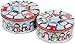 Round Nesting Tins With Holiday Print Designs Bundle of 2 Round Metal Tins with Lids for Cookies, Candy, Food Presents - 1- 6 and 3/4 Inches and 1- 6 inches Diameter