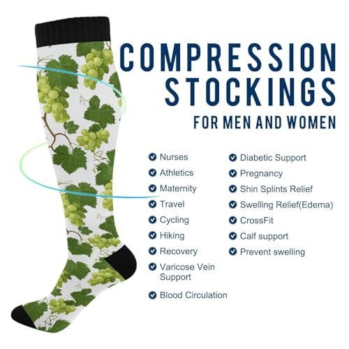 Image of Wusikd Halloween Black Cat Compression Socks for Women and Men Circulation Pumpkin Long Socks for Athletic Running 1