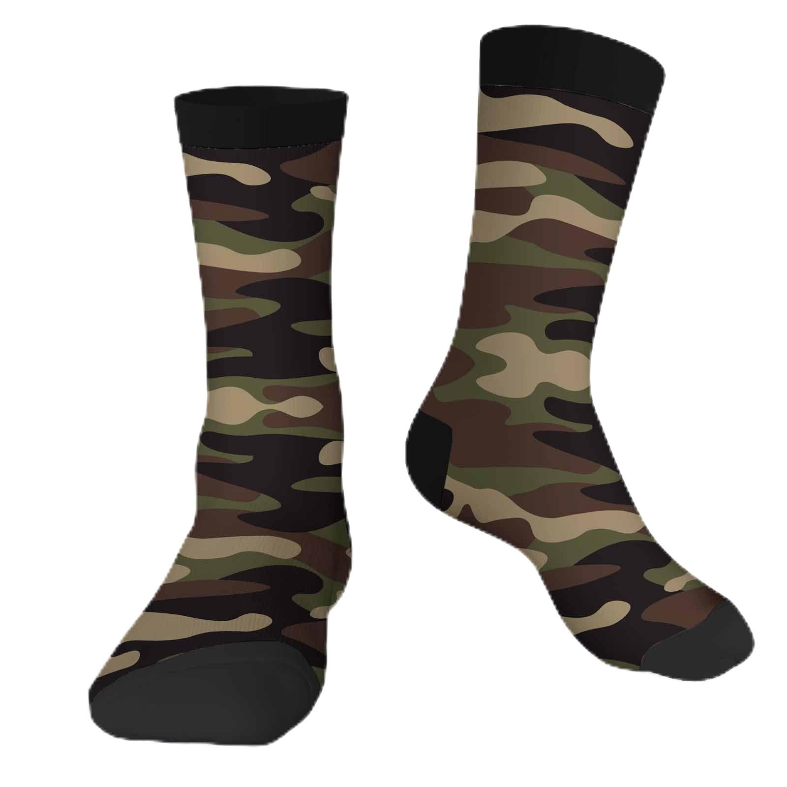 Muntayson Camouflage Athletic Cushioned Crew Socks Cushioned Crew Socks with Arch Compression Secure Fit Women Men