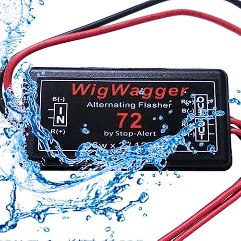 Stop-Alert WigWagger 72 Electronic Wig Wag Alternating Flasher Relay - Waterproof Universal Emergency Police Ambulance Car Controller LED Strobe Light Box Kit- Compatible 12-24V Cover