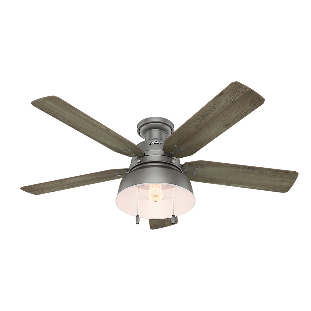 Hunter Fan Company 59311 52" Mill Valley Ceiling Fan with Light, Large, Matte Silver