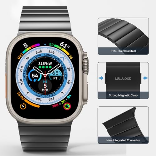 LULULOOK Cinturino in 316L Acciaio Inox per Apple