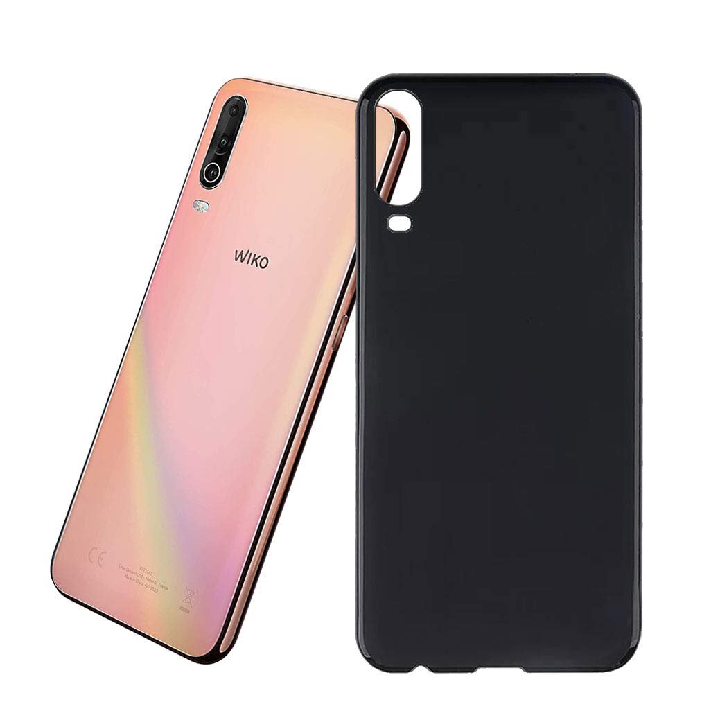 AQGG Custodia per Wiko View 4 (6.52 Pollici) Cover Black Coperchio Flessibile Sottile Protettivo Morbido Silicone Custodia Skin Bumper Shell