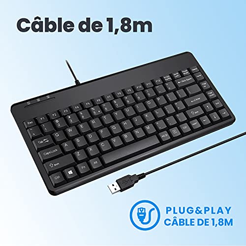 Perixx Periboard-409 - Mini tastiera cablata, USB