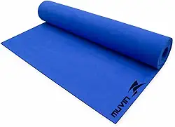 Tapete para Yoga em EVA Muvin Light - Tamanho 180cm x 50cm x 0,4cm - Indicado para iniciantes - Pilates, Estúdio Yoga, Ginástica e Treino (Azul)
