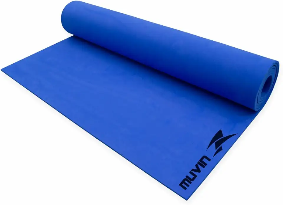 Tapete para Yoga em EVA Muvin Light - Tamanho 180cm x 50cm x 0,4cm - Indicado para iniciantes - Pilates, Estúdio Yoga, Ginástica e Treino (Azul)