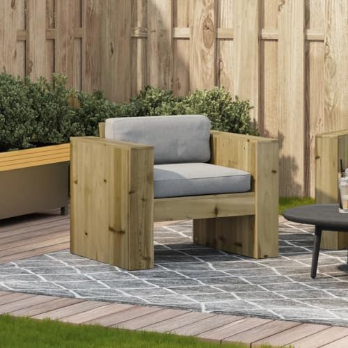 Sofás de exterior de madera de pino impregnado de 79 x 60 x 62 cm para terrazas y jardín 5