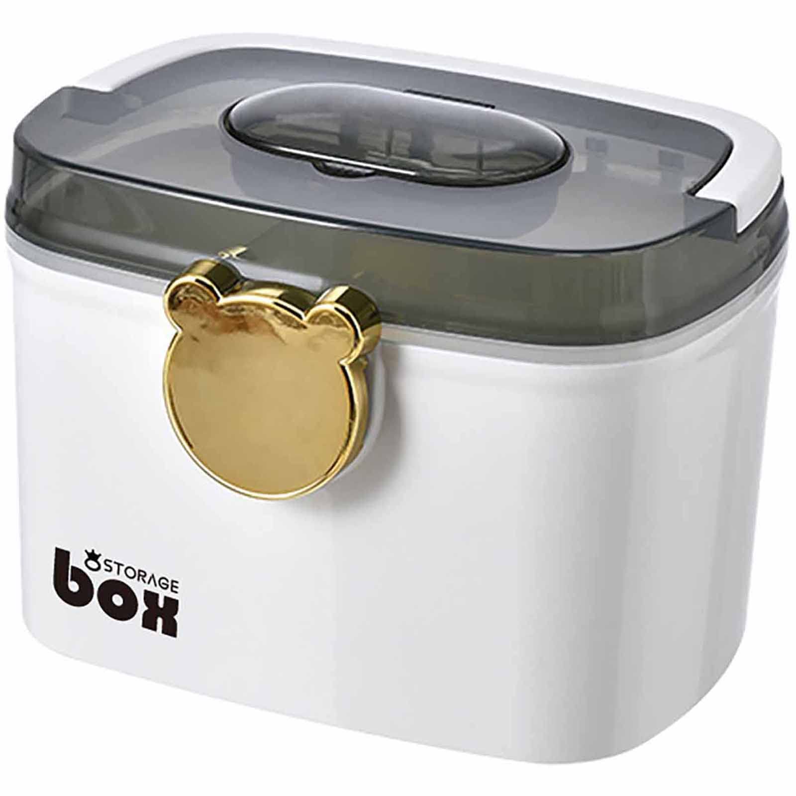 Amazon Co Jp Rimina 救急箱 薬箱 おしゃれ かわいい くま 大容量 二層式 ポータブル 中 ホワイト ドラッグストア