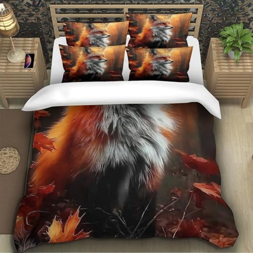 Parure de lit microfibre 3 pièces avec housse de couette imprimée 3D animal