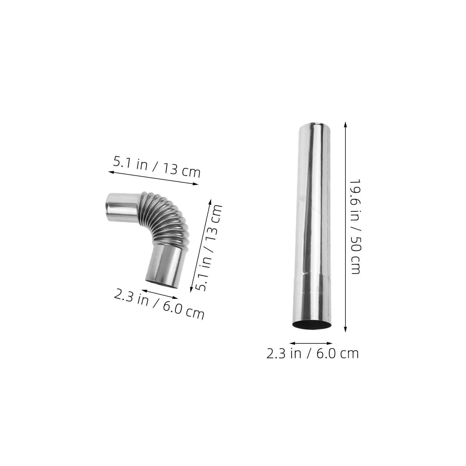 Tubo per Stufa Stufa in Acciaio Inox 4 Pezzi, Argento | Sistema di Canna Fumaria, Uso Interno e Campeggio, Resistenza All'ossidazione, Tenuta e Manutenzione Semplice