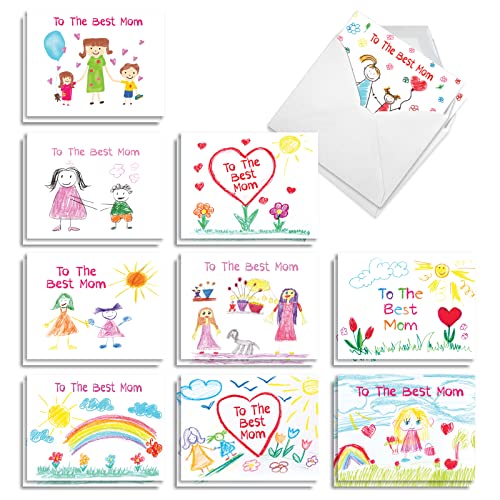 Cartes fête des mères assorties de 10x13 cm pour écrire de tendres messages