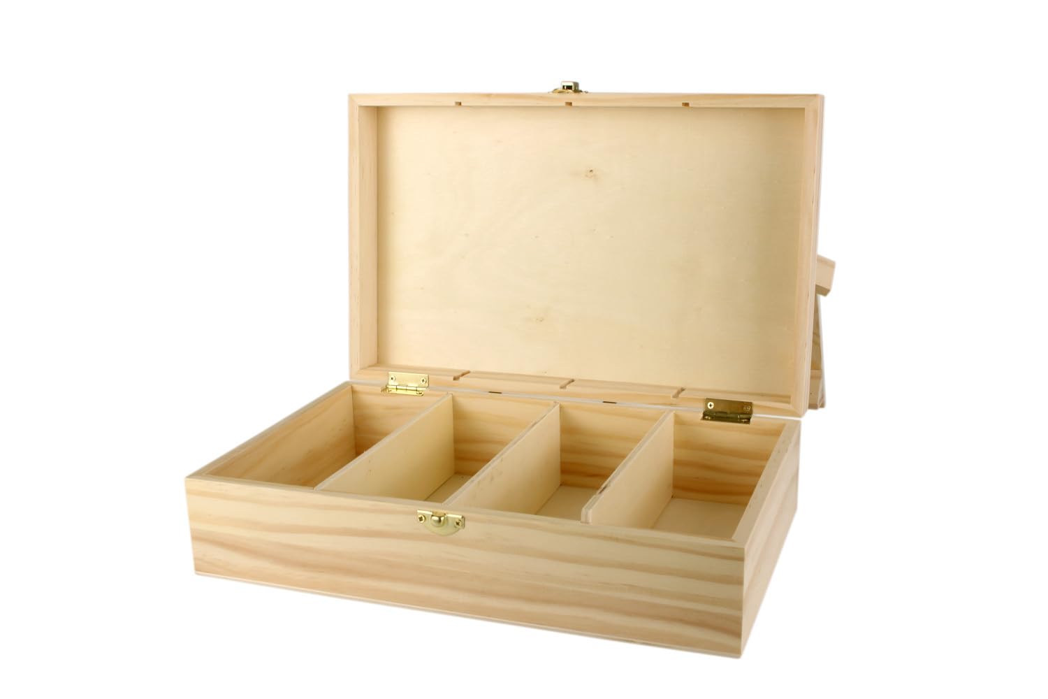 Boite en bois 4 compartiments solution tri anti-poussière pour bijoux et accessoires