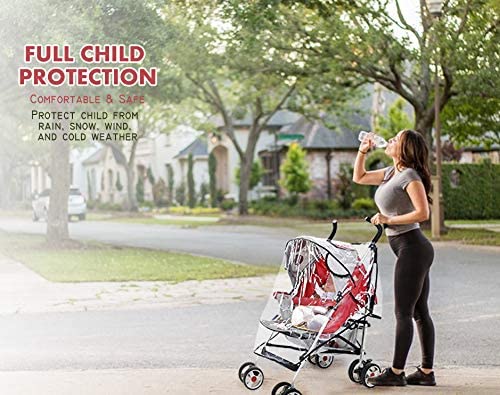 Aeroway® Universal Clear Waterproof Rain Cover Wind Shield Fit Most Strollers Pushchairs