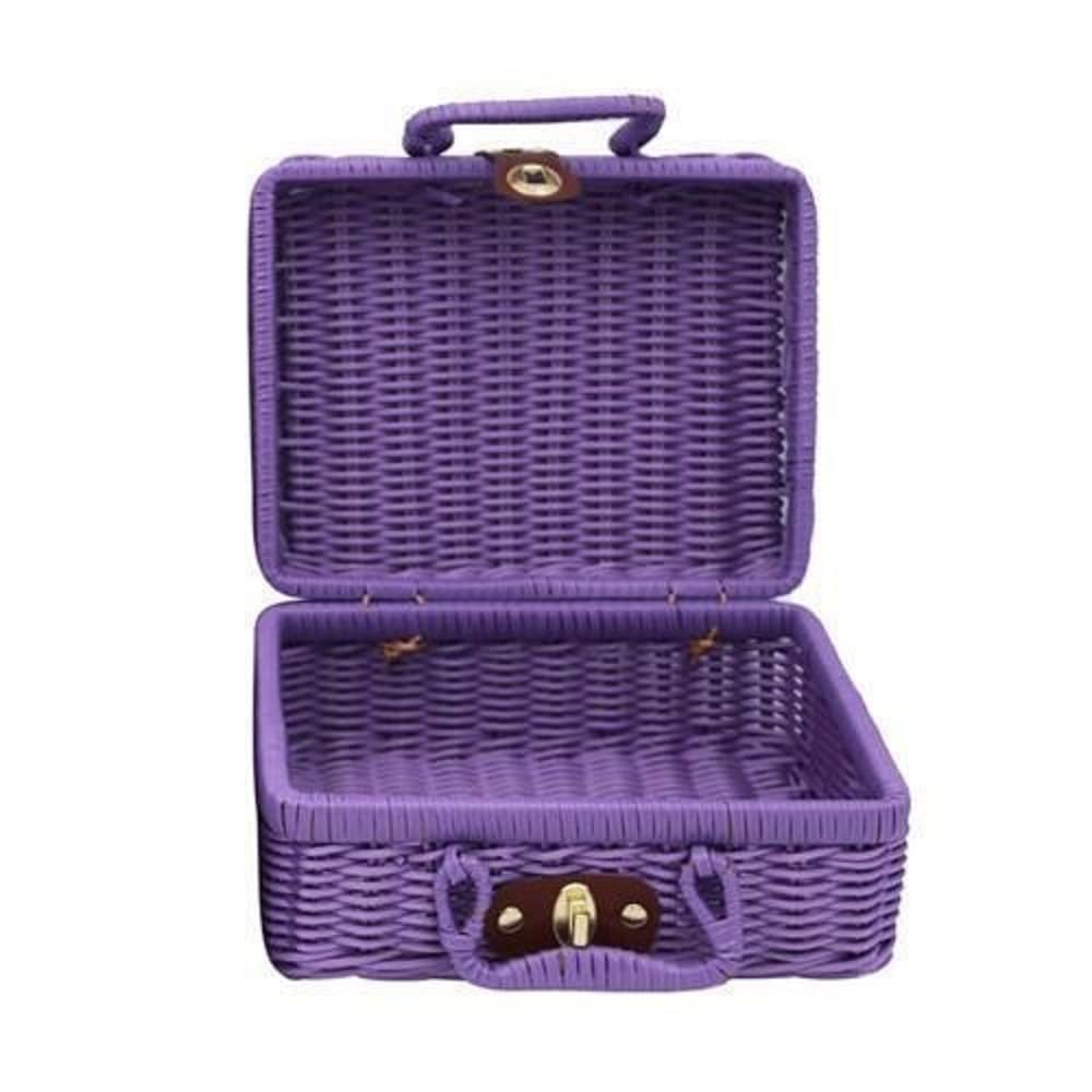 Basket Storage Box Kitchen bedroom Accessories Retro Rattan Picnic Wicker Suitcase with Hand Gift Woven Cosmetic Organization