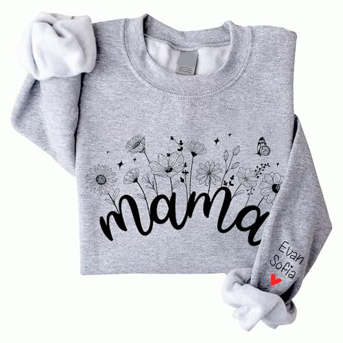 GABITA Custom Mama Sweatshirt With Names Personalized Mom Shirt Mama Gift Mother's Day3