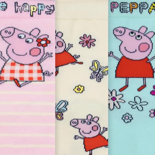 Peppa Pig Socks 3 Pack, Multipack Girls Socks, Pack Of 3 Sock Set, Official Merchandise2
