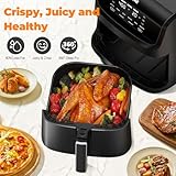 DEIME Air Fryer 7.2 QT 1700W Oilless Oven Healthy Cooker Air Fryers Large Capacity with 8 Presets, Visible Cooking Window, LCD Touch Screen, Customerizable Cooking, Non-Stick Basket (Black)