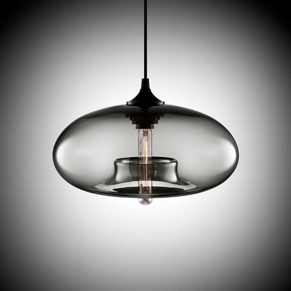 Vecys Retro Clear Glass Lampshade Pendant Lighting Industrial Vintage Loft Bar E27 Ceiling Hanging Lamp DIY Chandelier, Vintage Chandelier,Gray