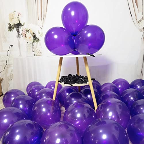 Image of 300 Pack Dark Purple Balloons 12 inch Dark Purple Latex Party Balloon Bulk for Various Party Events Decorations