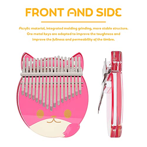 Generic 1 Set 17- Key Kalimba Duim Piano Cartoon Acryl Mbira Toetsenbord Vinger Piano Draagbare Muziekinstrument Voor… - Image 4