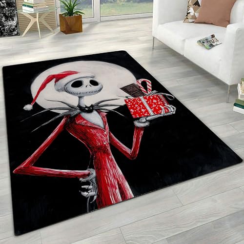 The Nightmare BF Christmas Rug, Jack Skeleton Santa in Red