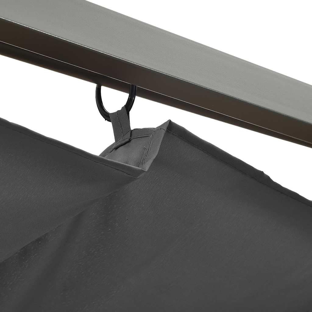 Pergola con tetto estensibile, pergola da giardino, traliccio per piante rampicanti, arco da giardino, arco per rose, gazebo da giardino, antracite, 3 x 3 m, in acciaio, 180 g/m²