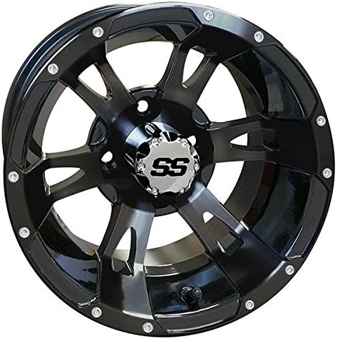 Miniatura 4 de RUCKUS - Juego de 4 ruedas color negro brillante de 12 pulgadas y neumáticos todo terreno DOT de 23 x 10.5-12 pulgadas, juego de 4 (tacos estándar