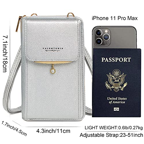 Image of Valentoria Small Crossbody Bag Cell Phone Purse Wallet Leather Card Clutch Handbag for Women