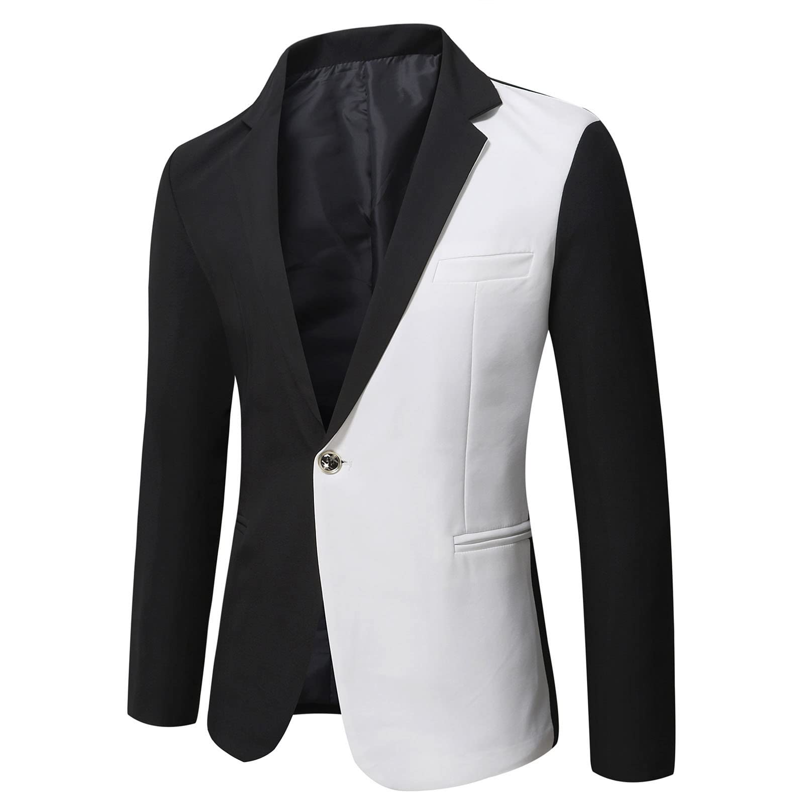 Abito da uomo con stampa risvolto di moda a petto singolo fibbia per abbigliamento e giacche da uomo Giacca riscaldante da uomo con batteria e cappuccio, Le Noir, XL