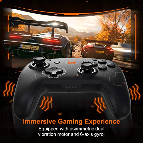 Image of Wireless Gaming Controllers, BIGBIG WON PC Gaming Controller Custom Button, 6-Axis Gyro, Dual Shock, Macro, Turbo, 2.4GHz Dongle Gamepad for Windows 10 /Android /iOS /Switch Bluetooth Controller Black