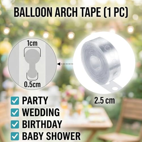 Image of Partycat Balloon Decoration Kit with Manual Air Pump, Arch Strip & Glue Dots - Quick Inflation for Latex & Foil Balloons, Perfect for Birthday, Wedding, Party Decor
