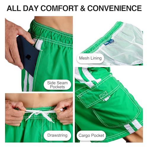 Image of Kanu Surf Men's Big Viper Extended Size Stripe Swim Trunk