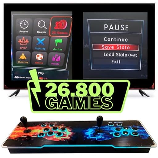 Consola Máquina Arcade con 26800 Juegos Retro y Juegos 3D, con Luces LED, Sistema de Sonido y Joysticks Ovalados (Fire) | Ya disponible en tu tienda friki favorita! En mundofriki.es!