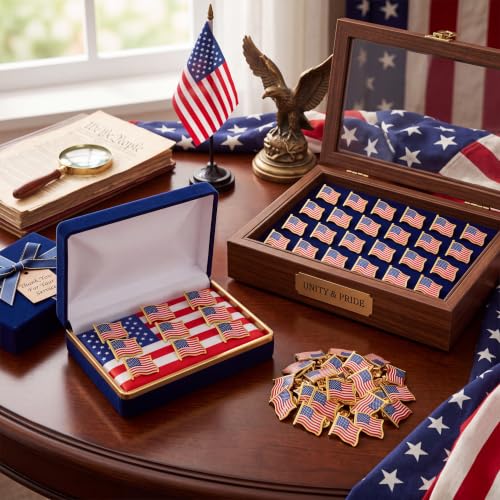 Image of Kigeli American Flag Lapel Pins, USA Patriotic Metal Badge 400 Pcs