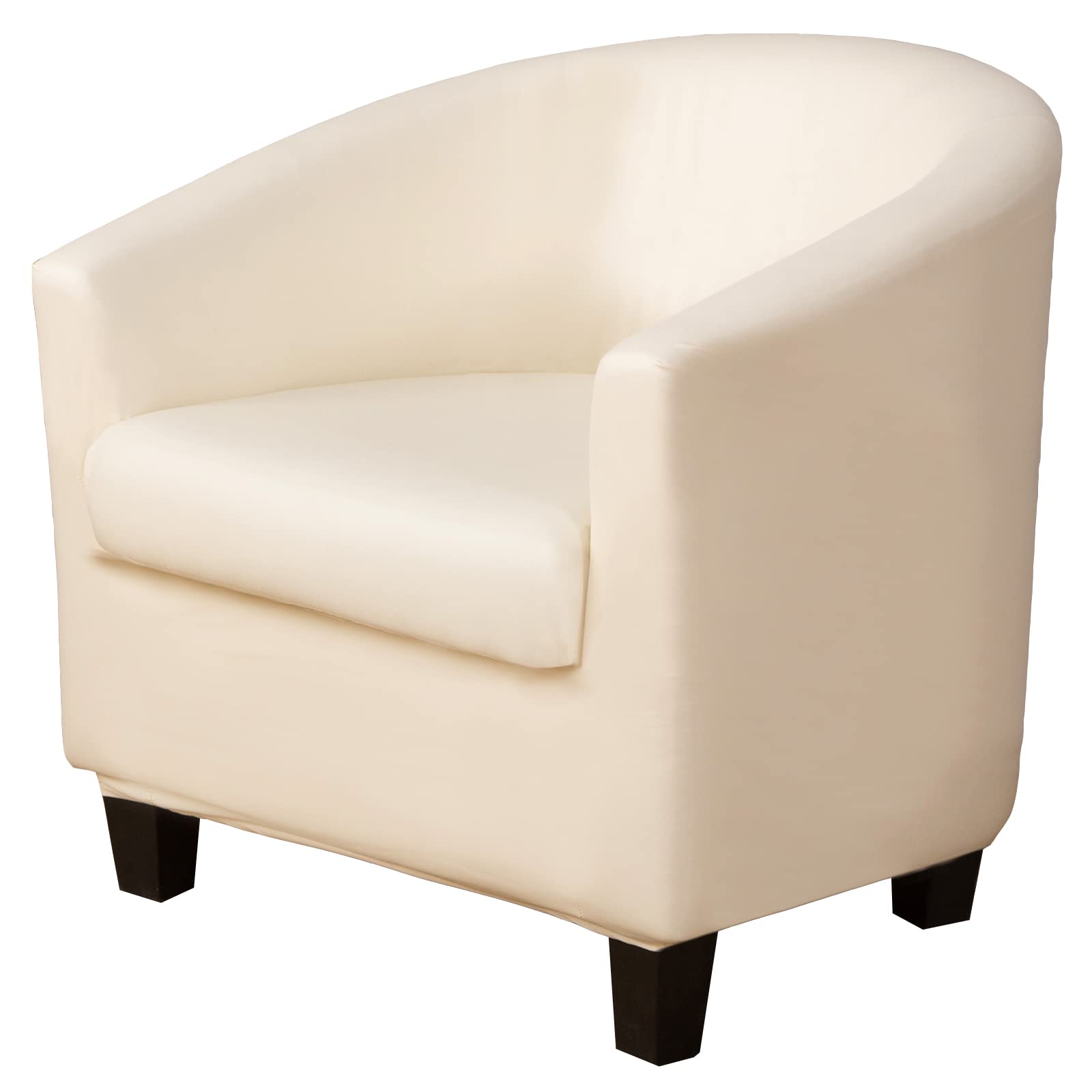 Wjhdwyd Beige 2 Pieces Chesterfield Chair Cover Pu Leather With Cushion Cover, Elastic Waterproof Cocktail Chair Cover, Removable Armchair Furniture Protector For Living Room(Beige)