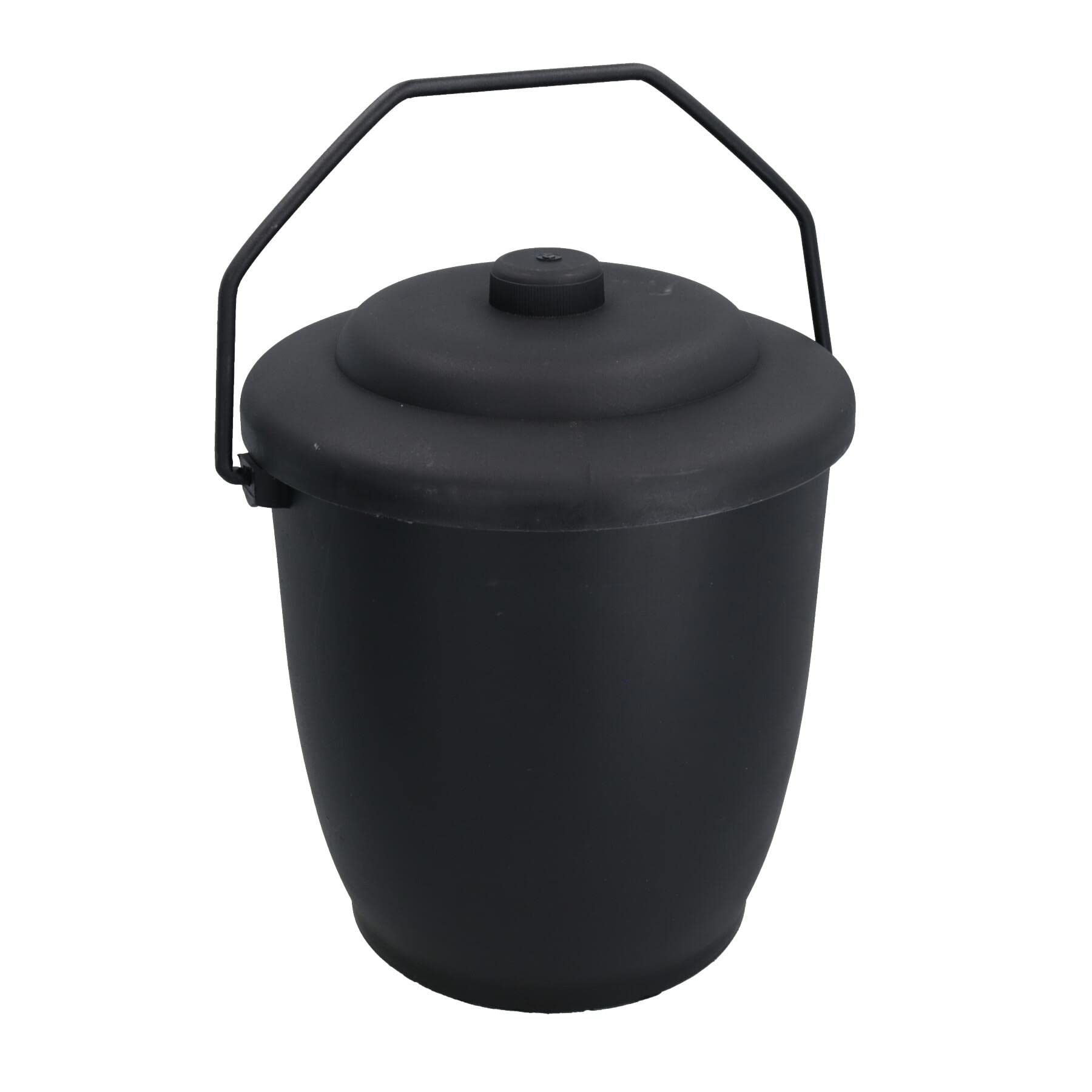 AB Tools Coal Bucket & Lid Black Plastic Ash Tidy Bin Coal Carrier Fire Log Burner Kindling