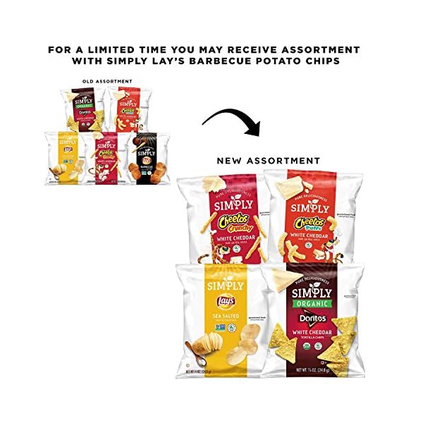 Simply Brand Variety Pack, Doritos, Cheetos, Lay's, 0.875oz Bags (36 Pack) (Assortment May Vary)