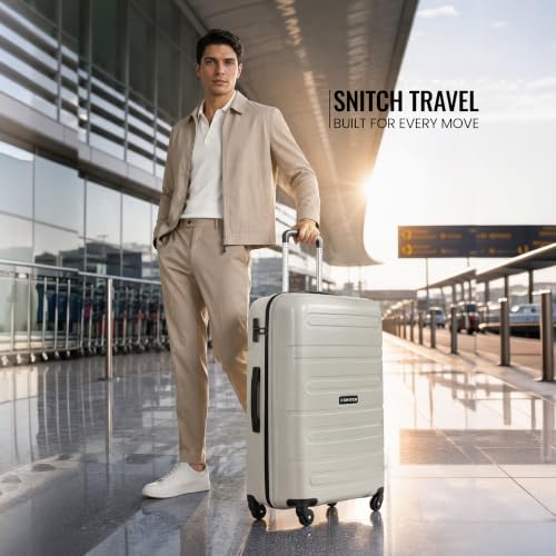 Image of SNITCH Loop Cabin Size Grey Polypropylene Hard Travel Suitcase - Trolley Bag Small & Luggage with 4 Wheels, Secure Lock & Free Shoe Bag