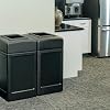 Commercial Zone 732101 Open-Top Indoor/Outdoor Square 42 Gallon Large Waste Trash Container Bin, Black
