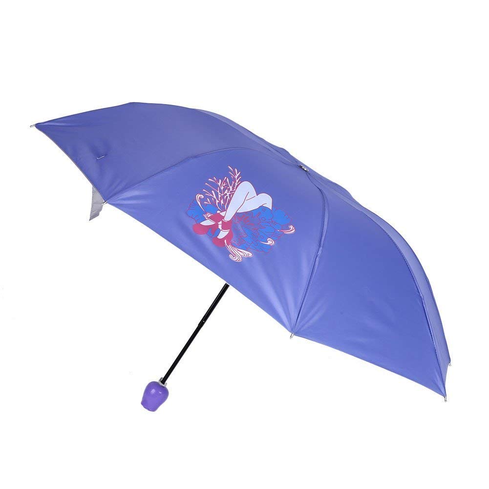 Nylon Folding Portable Lightweight Waterproof UV Protection Mini Umbrella with Carry Cover with Creative Rose Flower Case and Compact Bottle (Pink)-image-28
