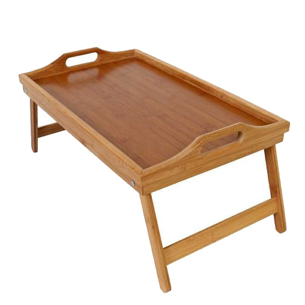 Plateau de lit pliable en bambou pour petit déjeuner au lit avec pieds 45 x 30 x 6 cm Idéal pour la maison et la chambre à coucher Parfait pour les repas et la présentation de bijoux
