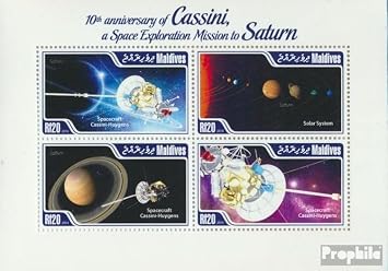 Maldives 5385-5388 Sheetlet Complete. Issue. unmounted Mint/Never hinged ** MNH 2014 Cassini-Mission to Saturn Stamps for Collectors Space