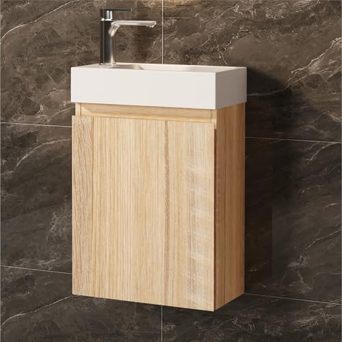 JINDOLI Waschtisch mit Unterschrank 40 cm- Badmöbel Set mit Waschbecken,…