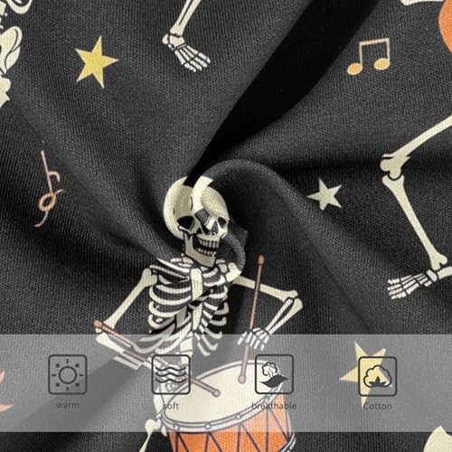 Cute Skeletons Musical Black Panties for Girl Toddler Underwear Floral Cotton Aesthetic Briefs Underpants 2t3